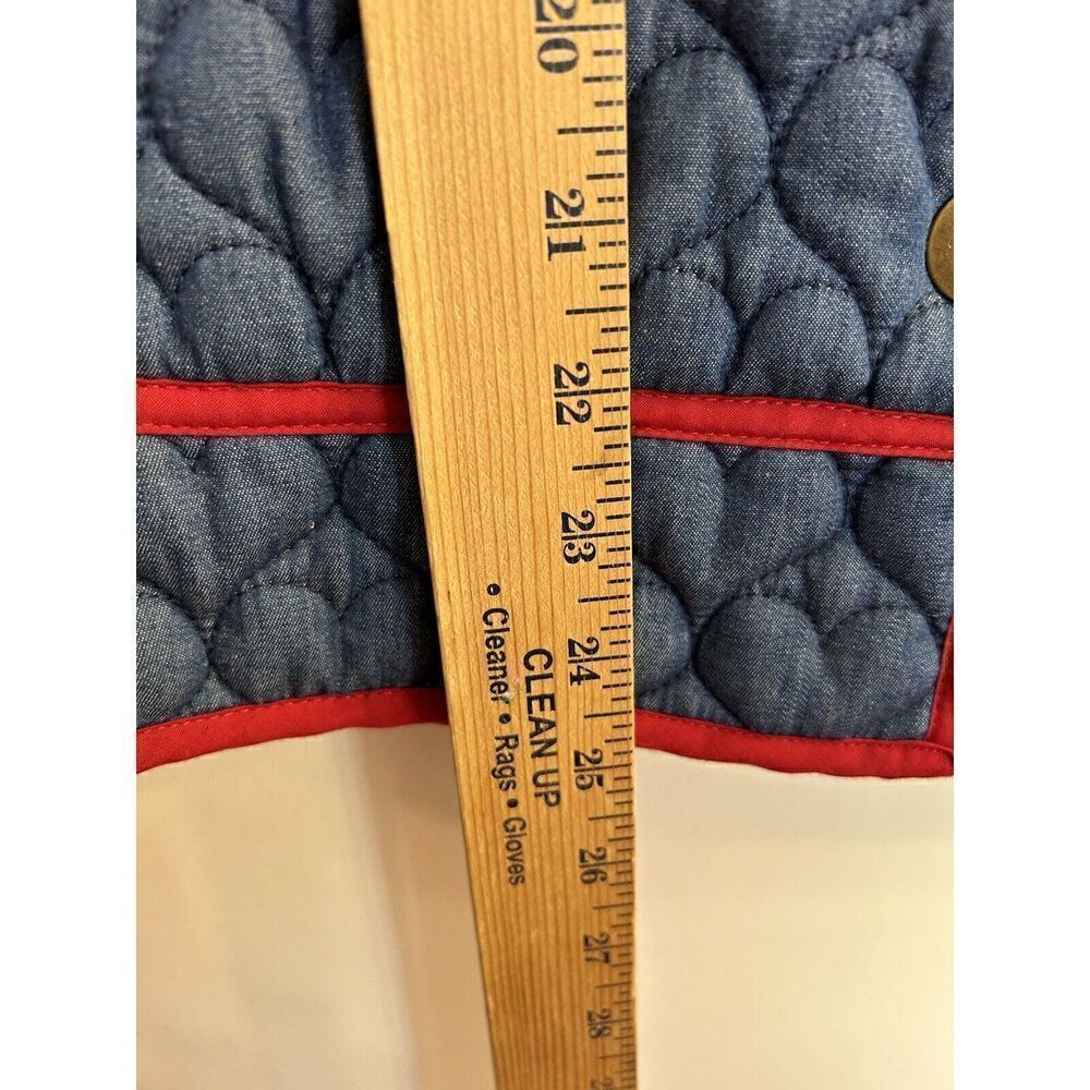 Modcloth All Work And More Play Coat Sz M Floral HEART quilt Beautiful Blue - Picture 3 of 6